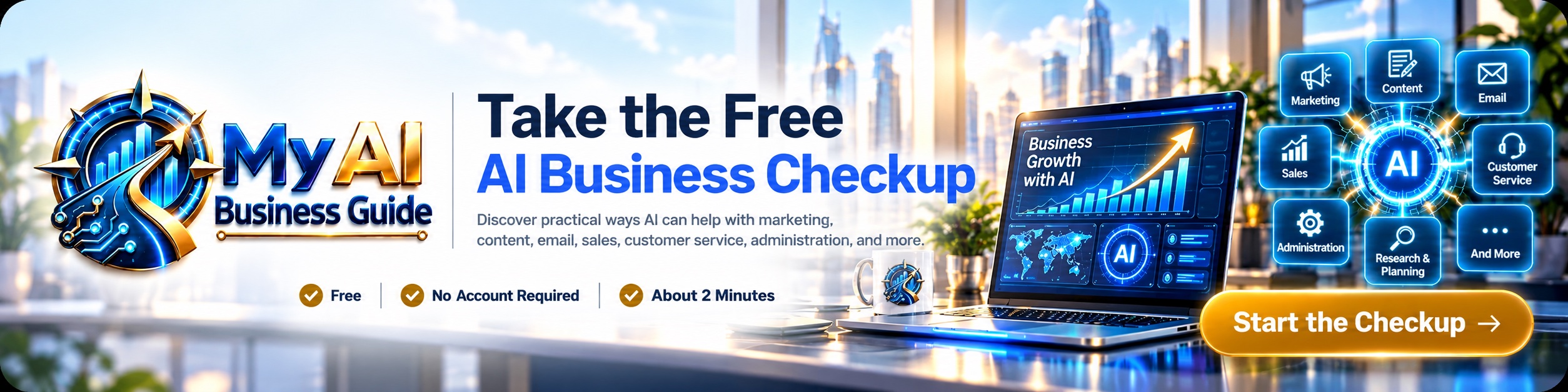 My AI Business Guide — take the free AI Business Checkup. Free, no account required, about two minutes.