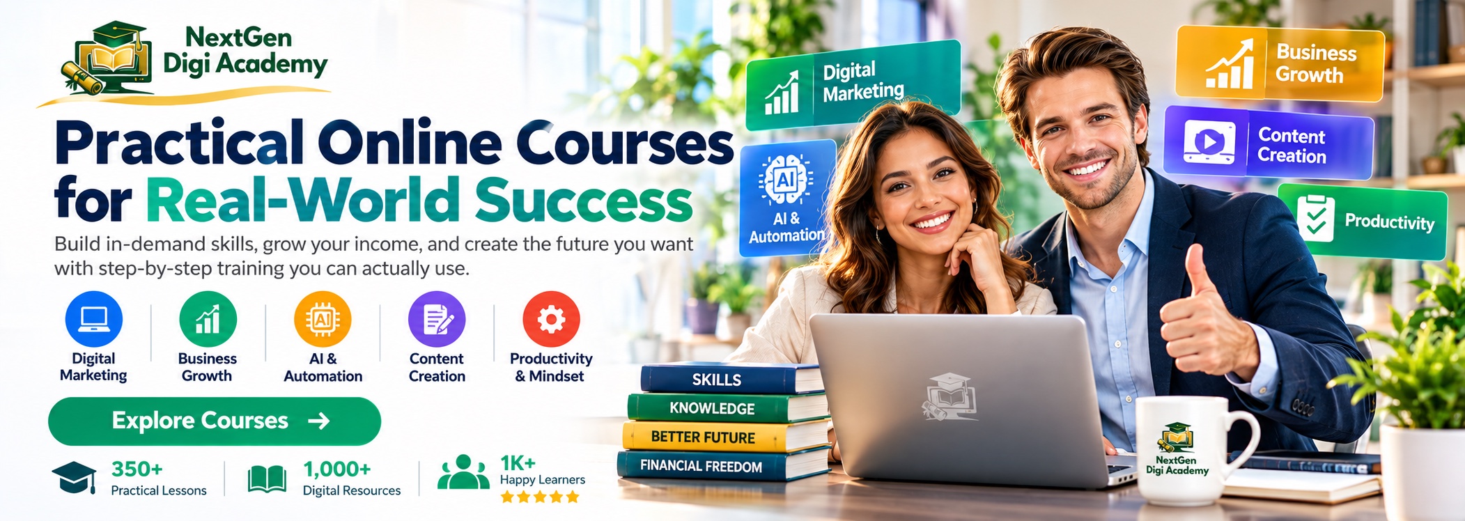 NextGen Digi Academy — practical online courses for real-world success in digital marketing, business growth, AI and automation, content creation, productivity, and mindset.